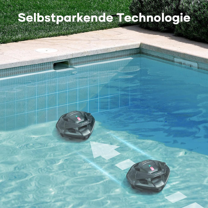 AIPER Poolroboter, 90 Minuten Leistungsstarke Reinigung, Dual-Antriebsmotoren, LED-Anzeigen, Automat