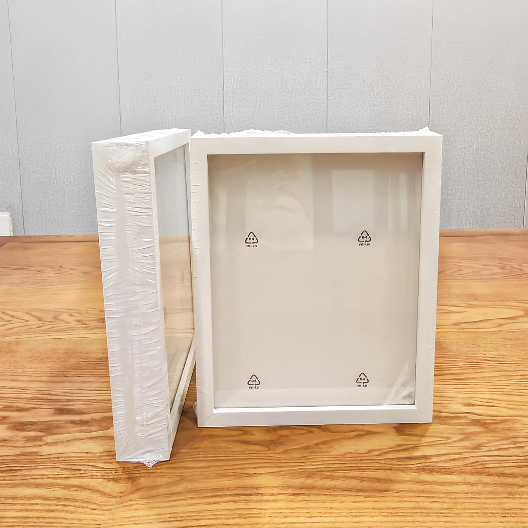 Shadow Box Bilderrahmen mit HD-PET-Platte, hohler Bilderrahmen aus Holz, zum Pressen von Blumen, Mus