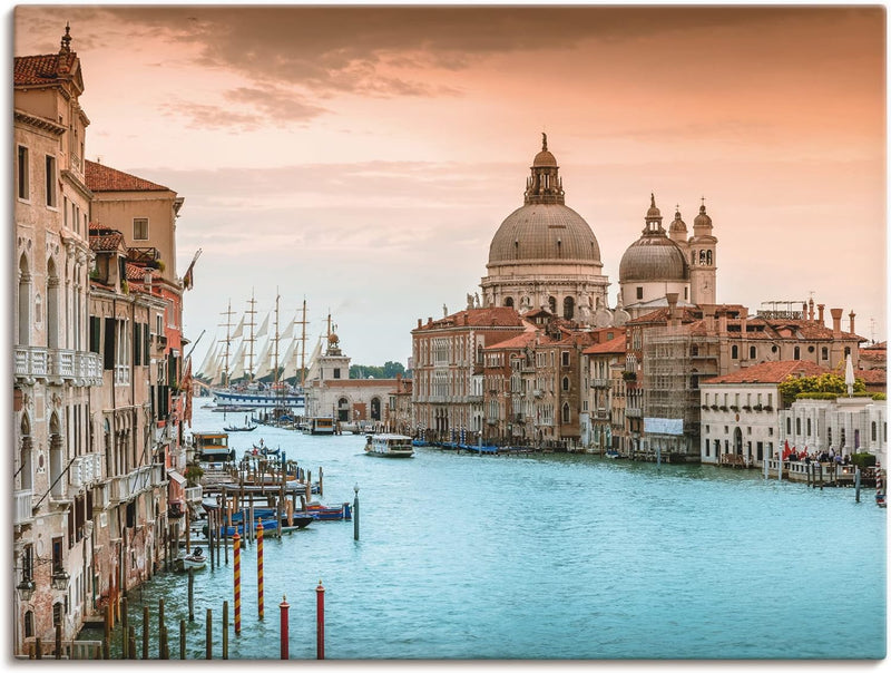 ARTland Leinwandbilder Wandbild Bild auf Leinwand 40 x 30 cm Wanddeko Italien Venedig Canal Grande G