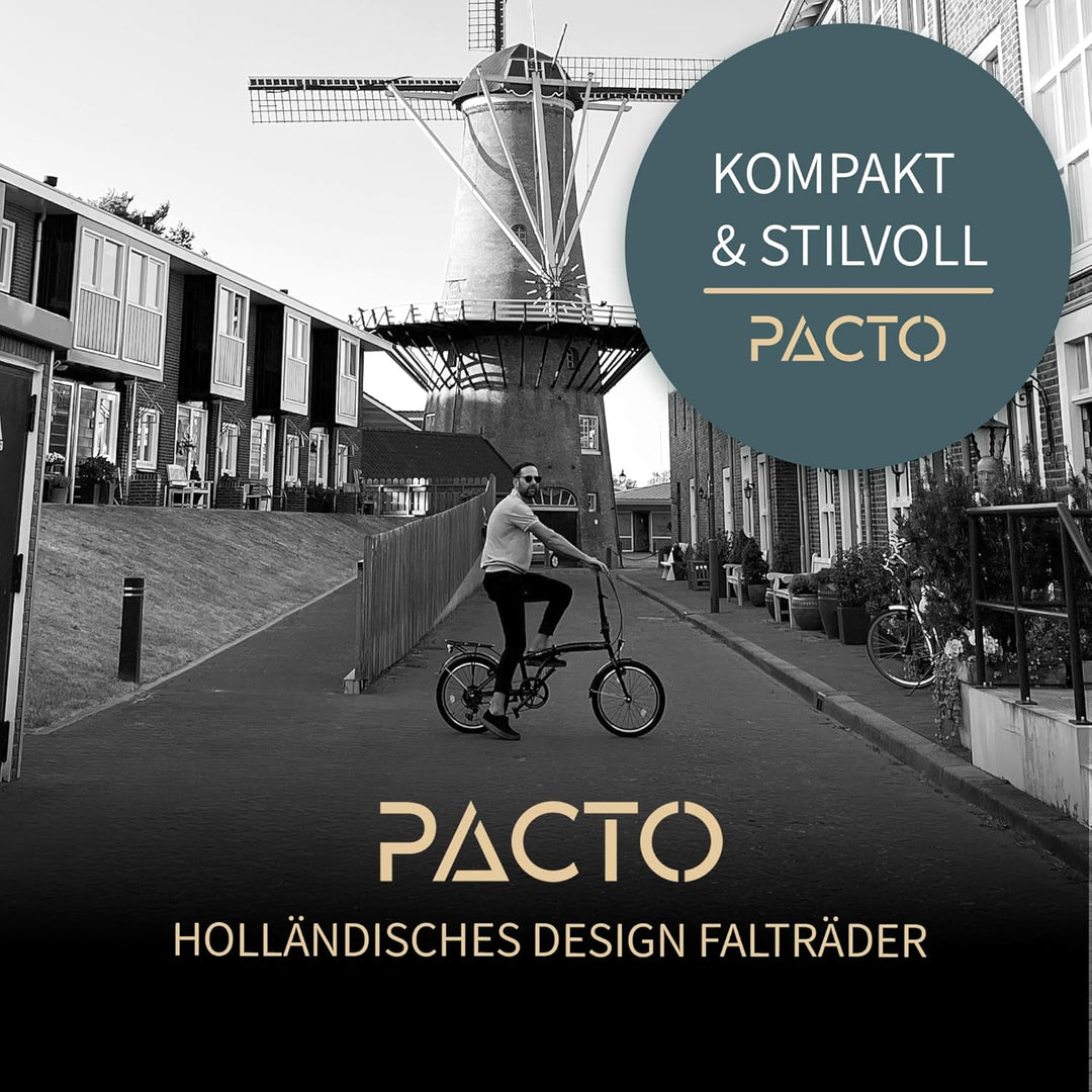 PACTO-Eight Hochwertiges Faltrad 27cm Stahlrahmen 20 Zoll Doppelwandige Aluminiumfelgen 6 Gang Shima