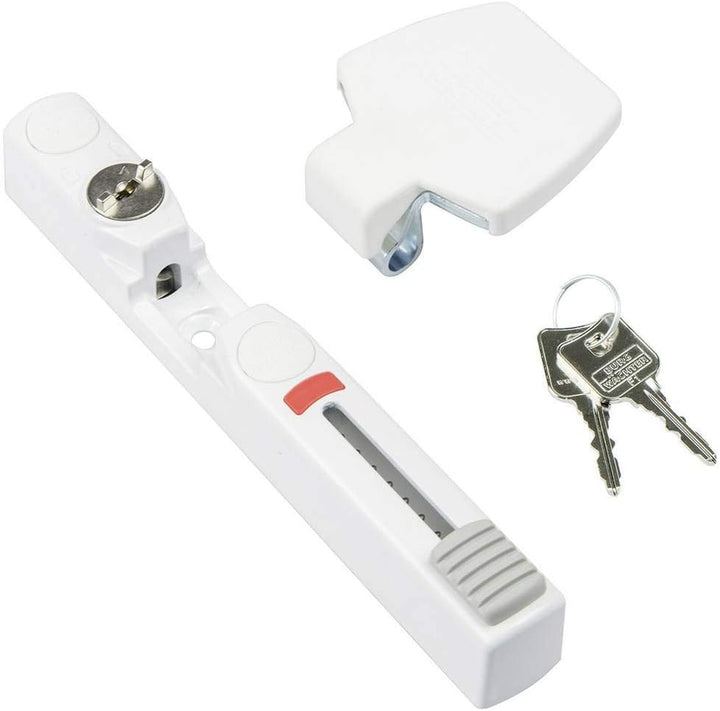 Burg Wächter Fenstersicherung, Einbruchschutz für Fenster und Balkontüren, Abschliessbar, Innen, Gri