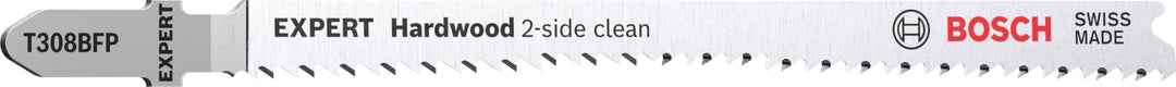 Bosch 5x EXPERT Hardwood 2-side clean T308BFP Stichsägeblatt (für Kunststoffbeschichtete Platten, Kü