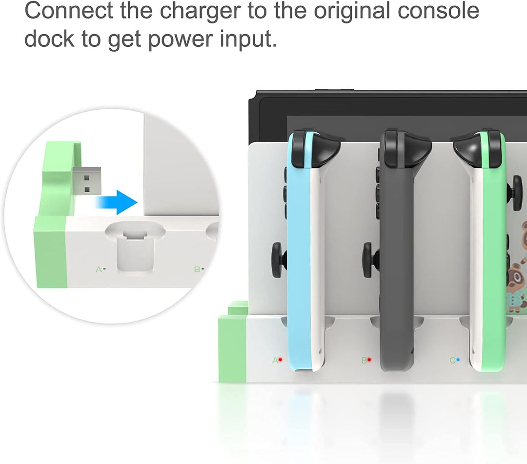 Ladestation kompatibel mit Nintendo Switch & Switch OLED Modell Joycons, Switch Controller Ladegerät