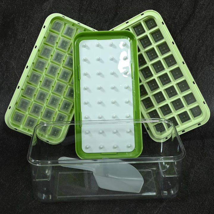 Ice Trays for Freezer with Lid & Bin, Ice Cube Tray Making 64 pcs Ice Cubes, Easy Press to Release I