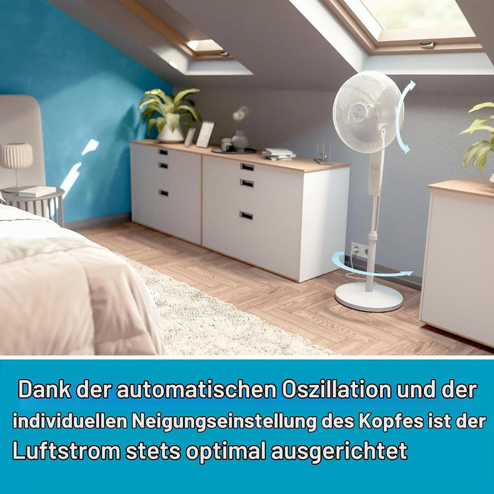 SUNTEC Ventilator mit Fernbedienung, Timer | Stand Standventilator CoolBreeze 4000 | Leise 40 cm Dur