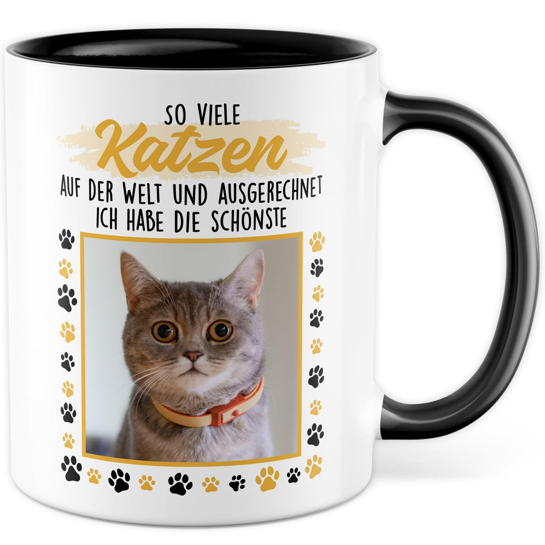 Tasse Katze personalisiert Geschenk So viele Katzen und ich habe die schönste, Kaffeetasse eigenes B