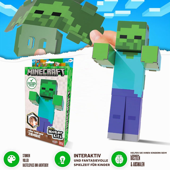 BLADEZ Minecraft Make Your Own Zombie, Lizenziertes Bastelset, Kunst und Handwerk für Jungen und Mäd