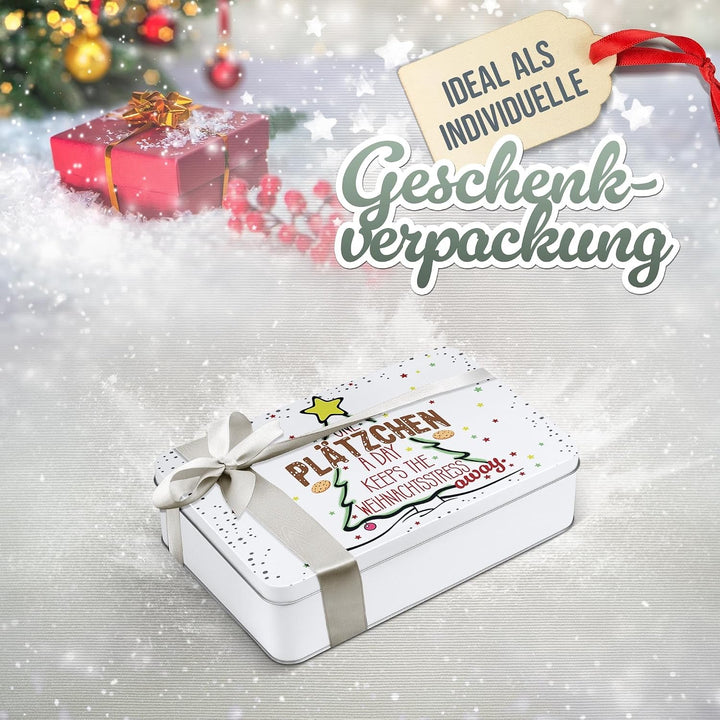 Print Royal PR Geschenkdose mit lustigem Spruch - One Plätzchen a day - Blechdose bedrucken, Keksdos