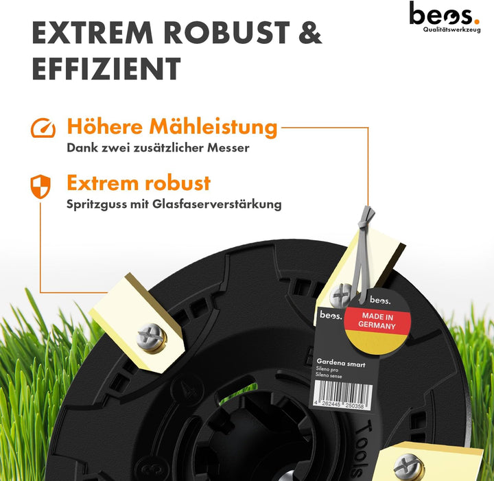BEOS Premium Mähroboter Tuning Messerscheibe - Für Gardena smart Sileno pro & Sense - Messerteller f