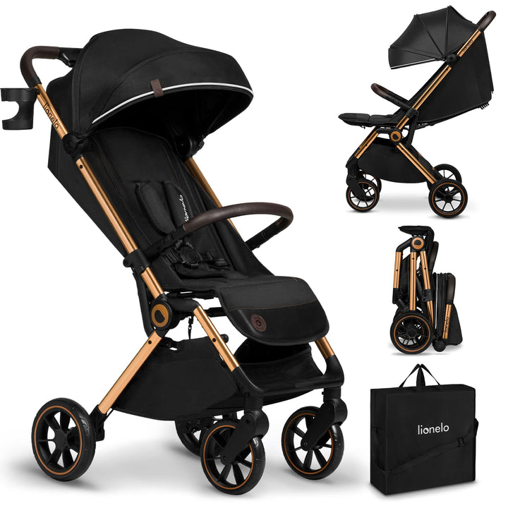 LIONELO Cloe Zusammenklappbarer Kinderwagen bis zu 22 kg, Verstellbare Rückenlehne Schlaffunktion, 5