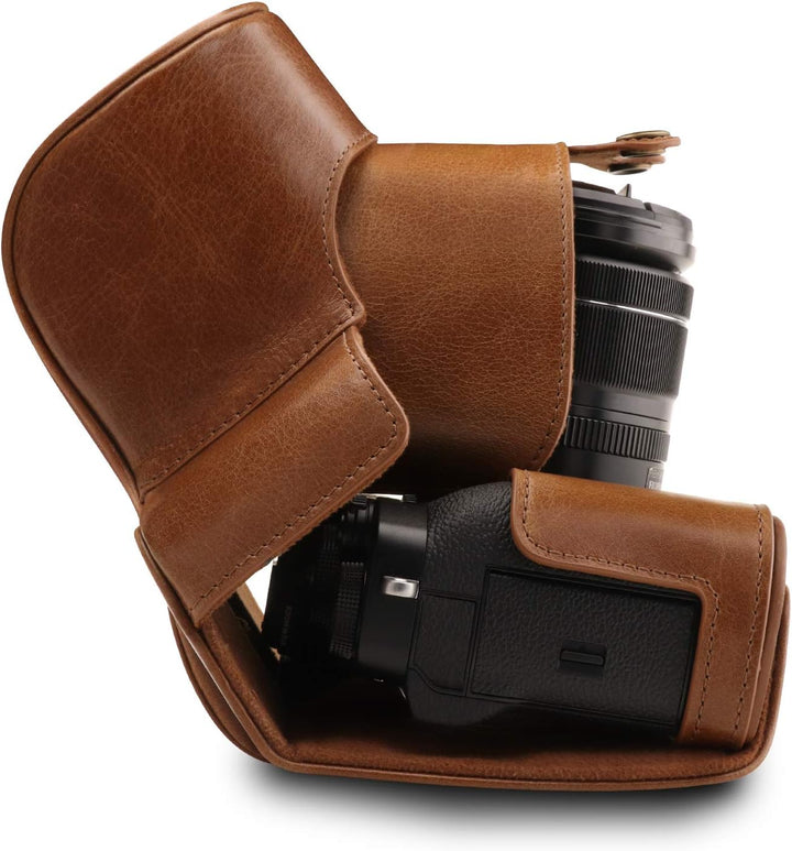 MegaGear MG1551 Fujifilm X-T3 (XF23mm - XF56mm & 18-55mm Lens) Ever Ready Echtleder Kamera-Case mit