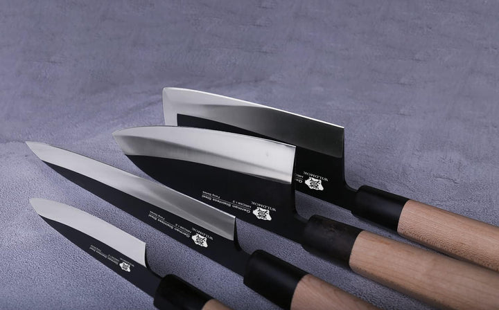 WILDMOK Messerset mit 4 GYUTO Sushi-Kochmessern – Yanagiba-Deba-Nakiri – Allzweck-Küchenmesser, Fisc