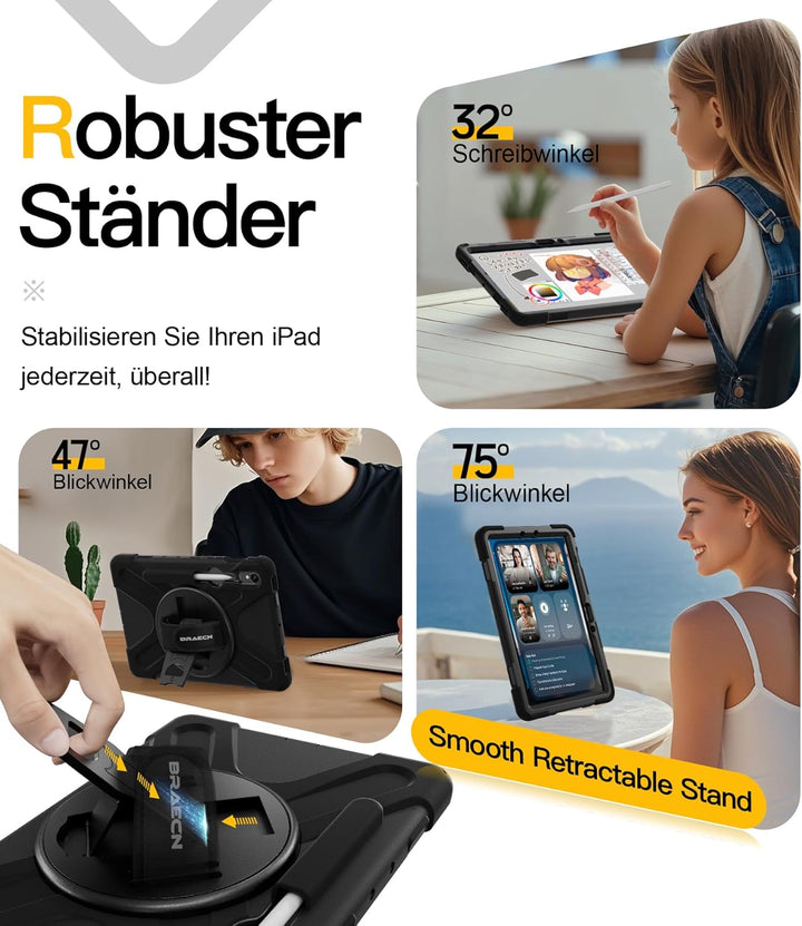 BRAECN Hülle für Galaxy Tab S10 Lite/ S10 FE/ S9 FE 10.9", Tab S9/S8/S7 11" | 10.9/11" Robuste Stoss