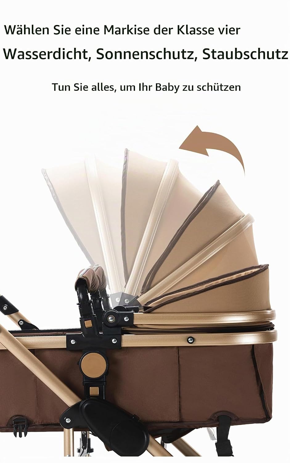 MoLi Kinderwagen 3 in 1, Kinderwagen Set Umkehrbarem Doppelschiebemodus, Kombikinderwagen 3 in 1 Gro