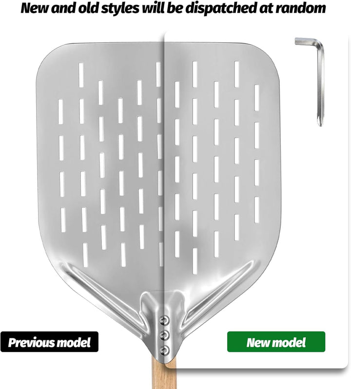 Pizzaschieber Perforiert Pizza Schieber Gross 40 × 30cm Pizzaschaufel 12 Zoll mit 38cm Abnehmbaren H