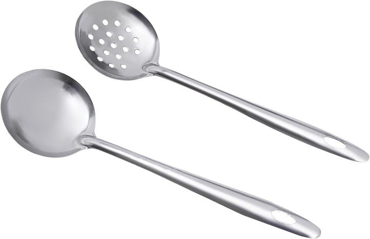 28cm Edelstahl Hot Pot Shabu Kocher Kochgeschirr Doppelseitig mit Suppenkellen & Deckel 2 Grid Shabu