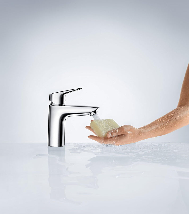 hansgrohe Wasserhahn Logis (Armatur mit Auslauf Höhe 100mm, ohne Ablaufgarnitur) Chrom Chrom Auslauf