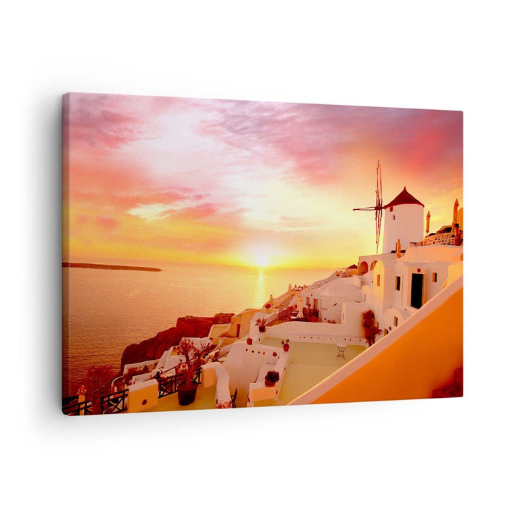 Bilder auf Leinwand Santorini Griechenland Urlaub Leinwandbild 70x50cm Wandbilder Dekoration Wohnzim