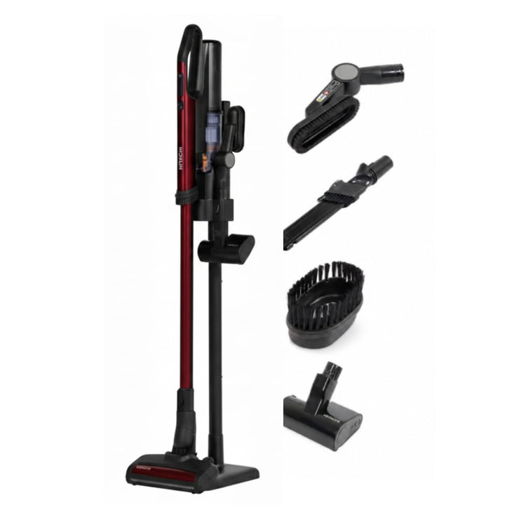 Hitachi Akkusauger PV-XH 4 PL AR, 225 AW, bis 50 Min. Laufzeit, LED Staubsuche, HEPA 13 (Rot), Rot