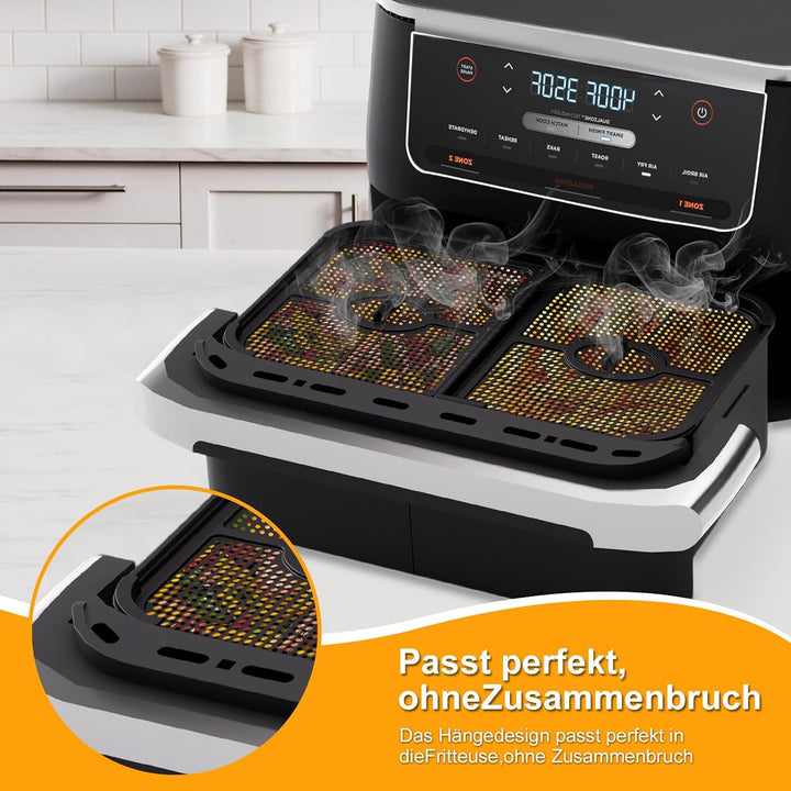 Heissluftfritteuse Spritzschutz für Ninja 10,4L AF500EU, 2 Stk Airfryer Spritzschutz für Ninja Foodi