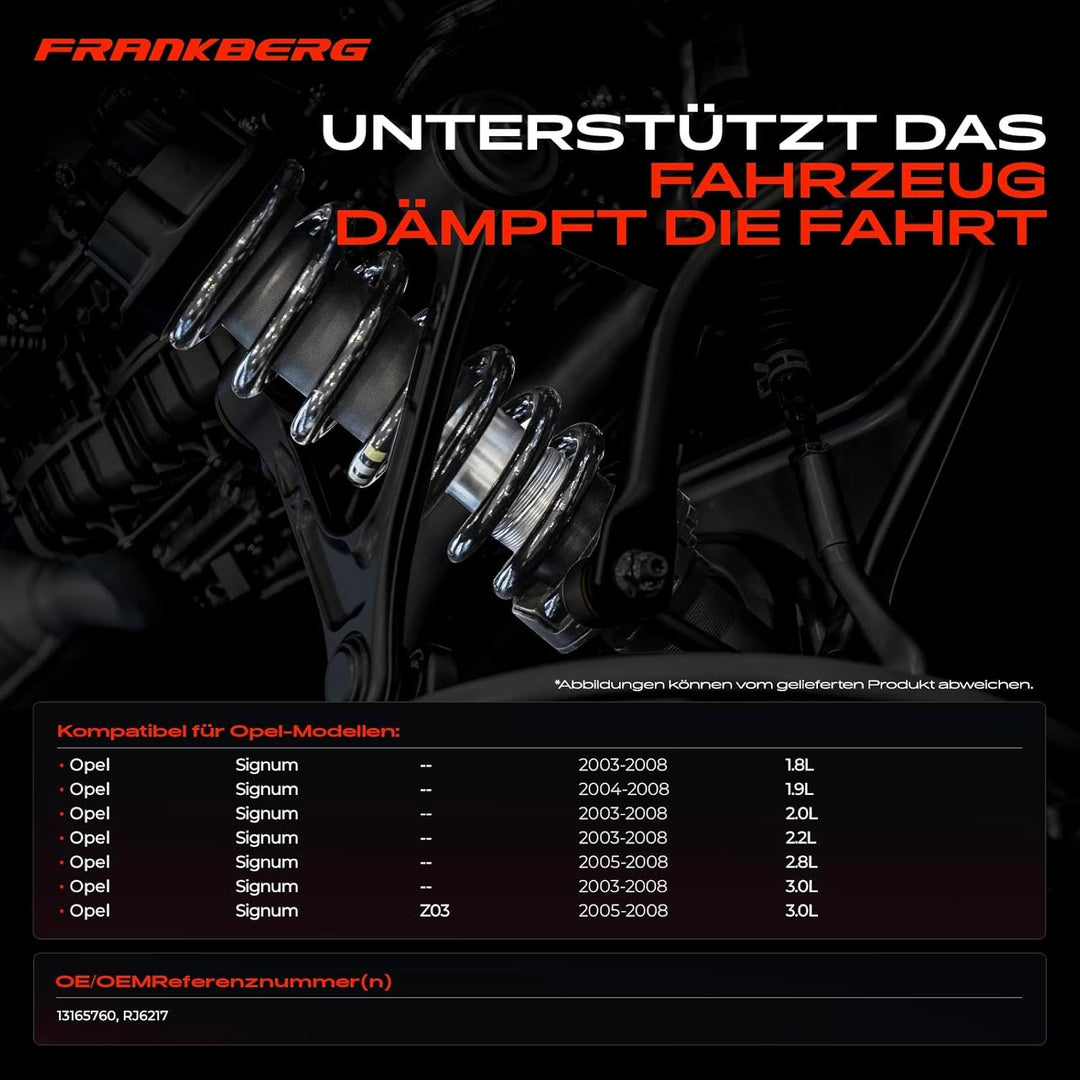 Frankberg 2x Federn Fahrwerksfeder Hinterachse Kompatibel mit Signum 1.8L-3.0L Schrägheck 2003-2008