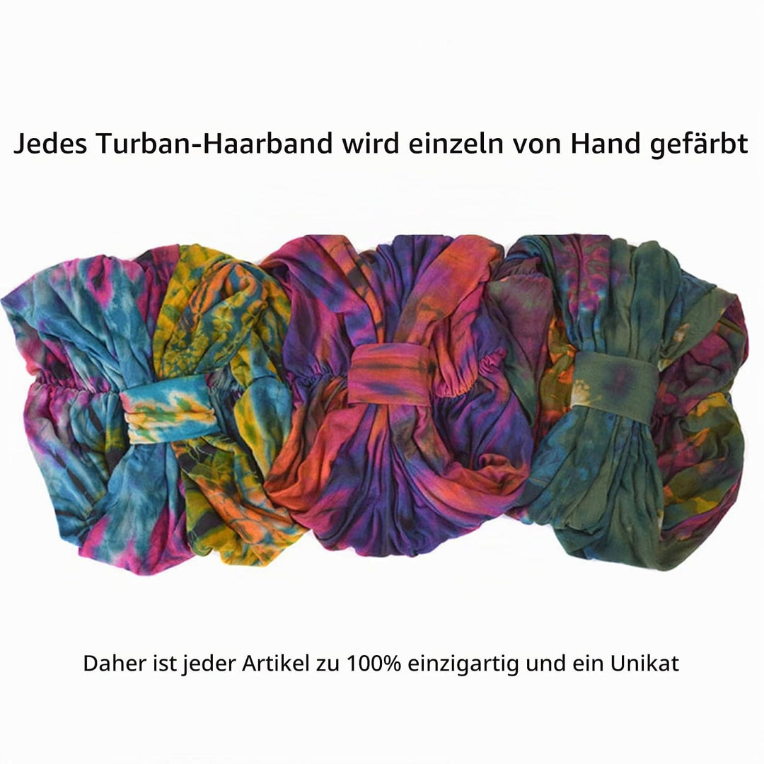 CHARM Tie Dye Stirnband Hippie Mode Elastisch Kopf Wickeln Abdeckung 60'S 70'S Retro Bandana Psyched