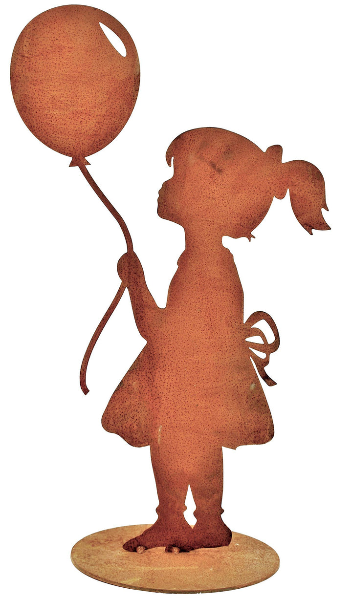 Mädchen mit Luftballon 52 cm Edelrost Gartendeko Vintage Dekofigur Garten Deko Rost, Mädchen