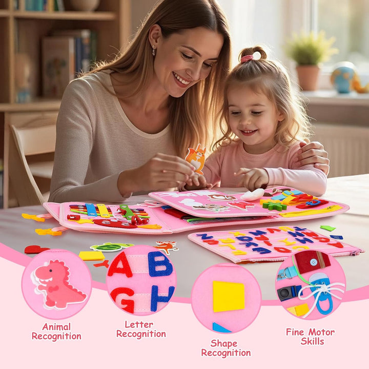 Funsland Busy Board Montessori Spielzeug, Kleinkind Quiet Book Activity Board Auto Flugzeug Reisespi
