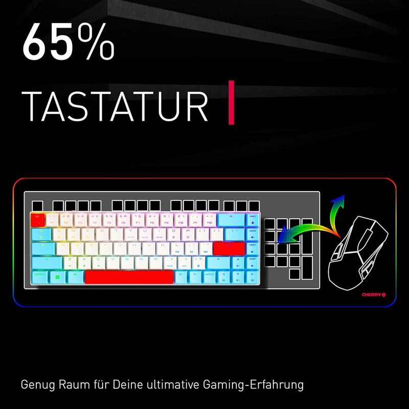 CHERRY MX-LP 2.1 Compact Wireless, kabellose kompakte Gaming-Tastatur mit 68 Tasten, Französisches L