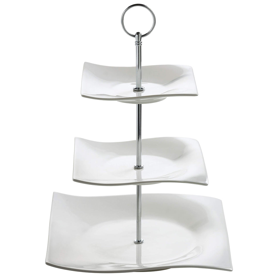Maxwell & Williams Motion 3-stöckig Etagere, Porzellan, Weiss, 25x25x34, FBA_RP11703
