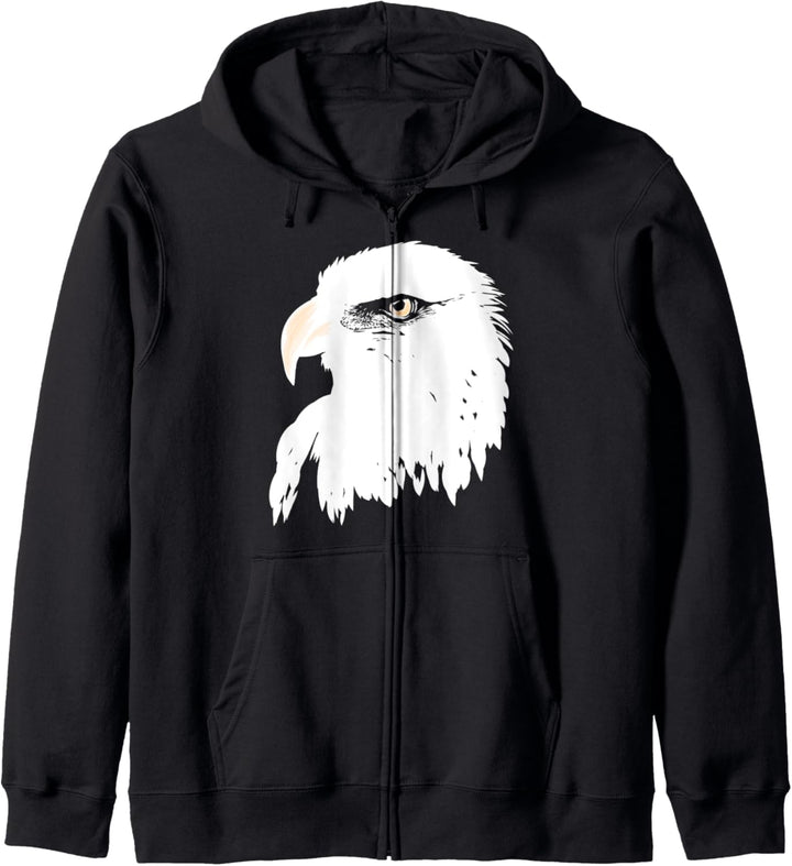 Süsser Weisskopfseeadler handgezeichnete Skizze künstlerisch Kapuzenjacke