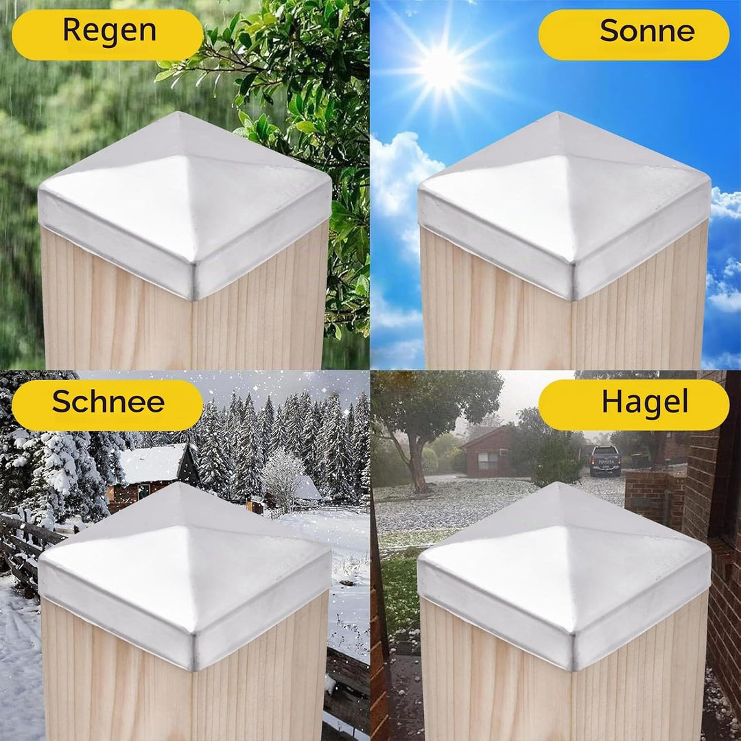Pfostenkappen 10 Stück, 10x10cm Zaun Pfosten Kappen, Zaunpfosten Abdeckung, Pfostenkappe, Pfostenabd