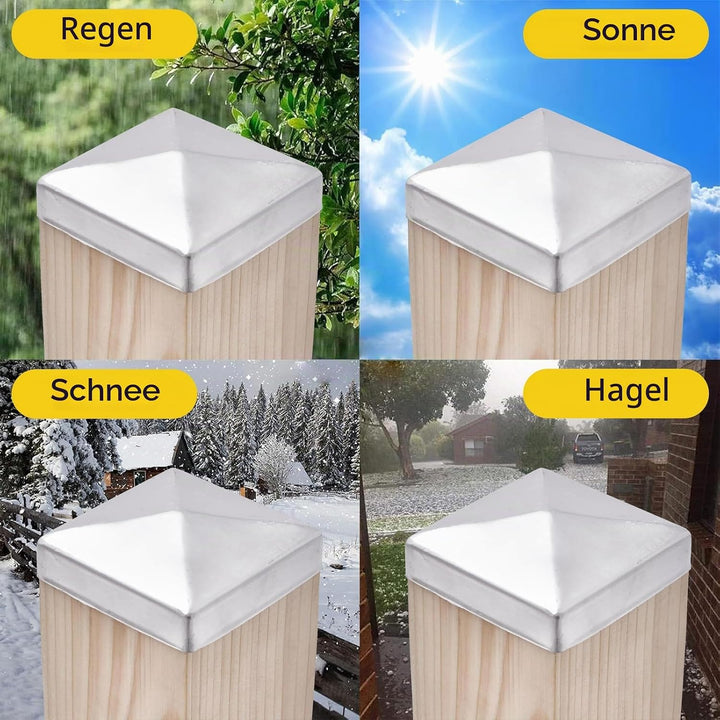 Pfostenkappen 10 Stück, 10x10cm Zaun Pfosten Kappen, Zaunpfosten Abdeckung, Pfostenkappe, Pfostenabd