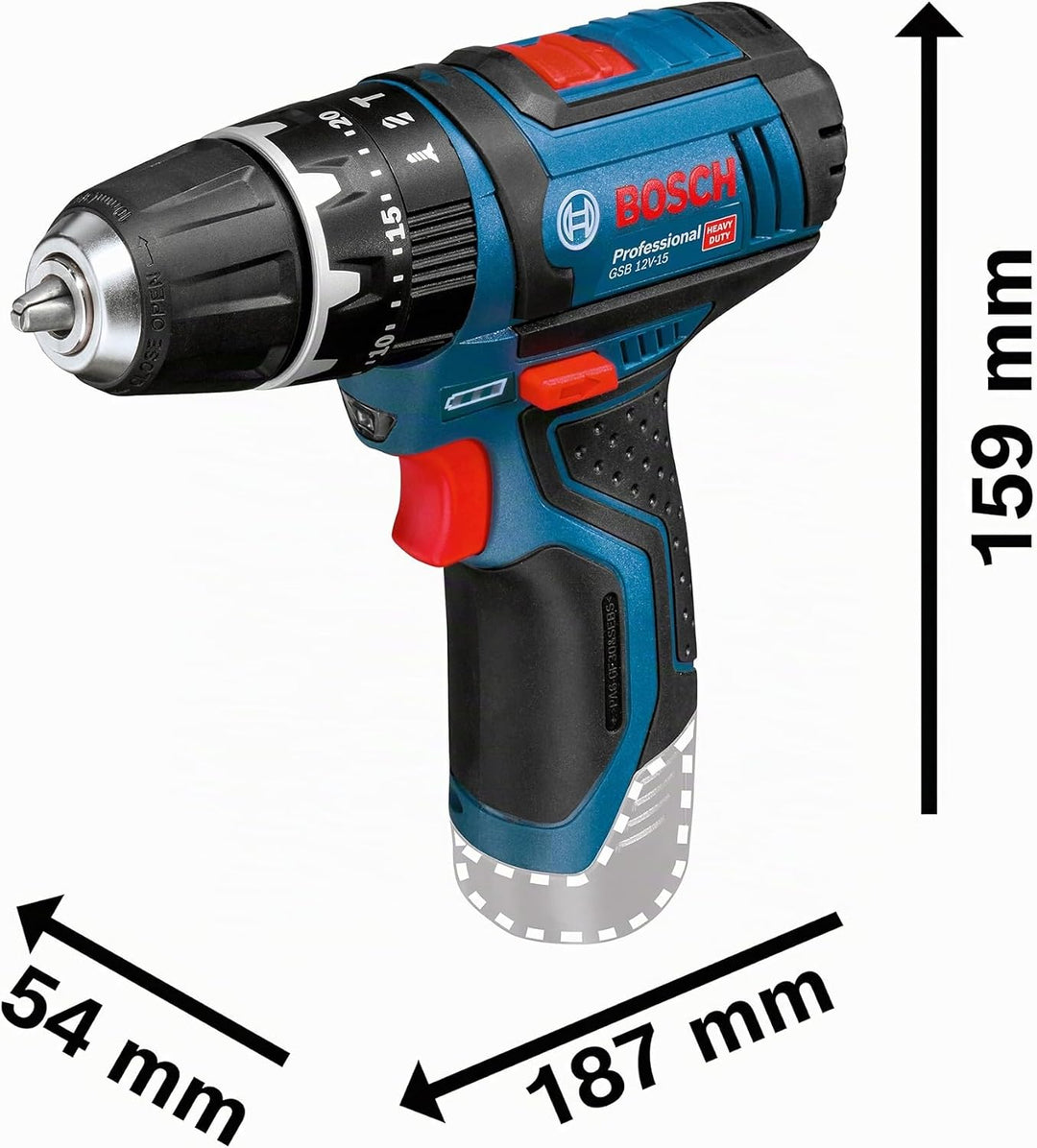 Bosch Professional 12V System Akku-Schlagbohrschrauber GSB 12V-15 (inkl. 2x2.0 Ah Akku, Schnellladeg