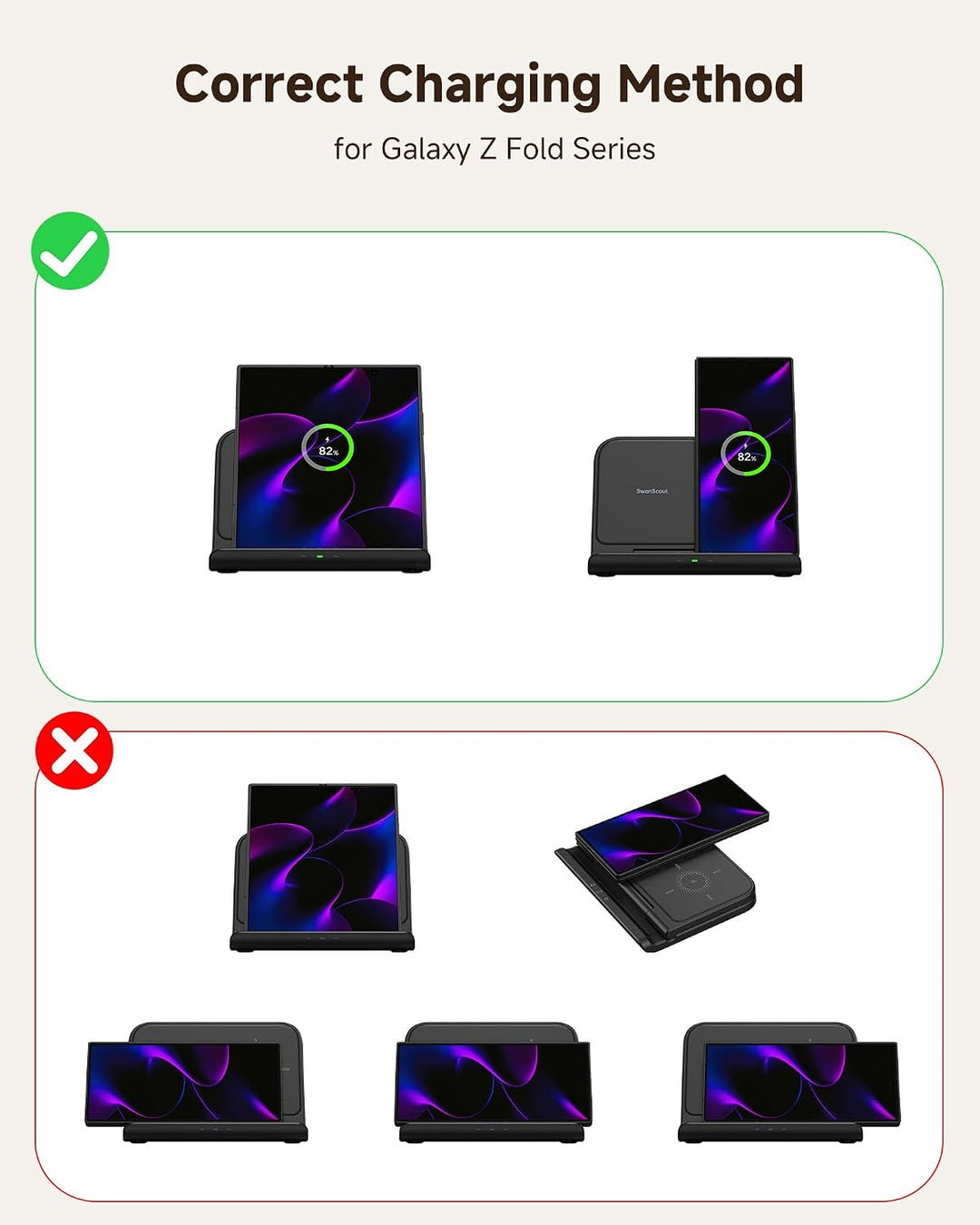 3-in-1 Ladestation für Samsung Z Fold 8 Ultra/7/6, für Galaxy Watch | Faltbare Ladegerät für Z Fold/