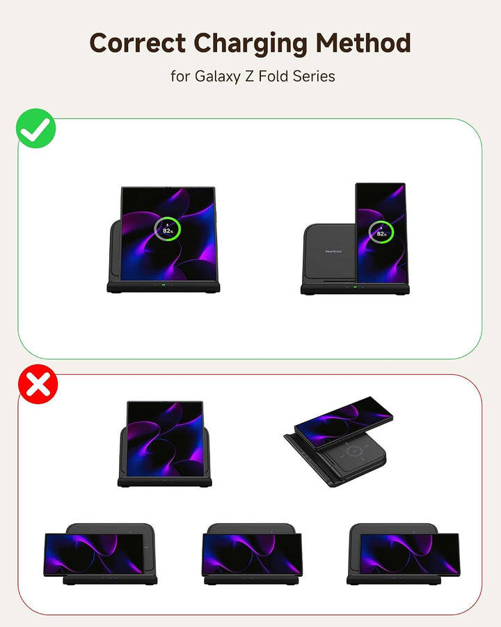 3-in-1 Ladestation für Samsung Z Fold 8 Ultra/7/6, für Galaxy Watch | Faltbare Ladegerät für Z Fold/