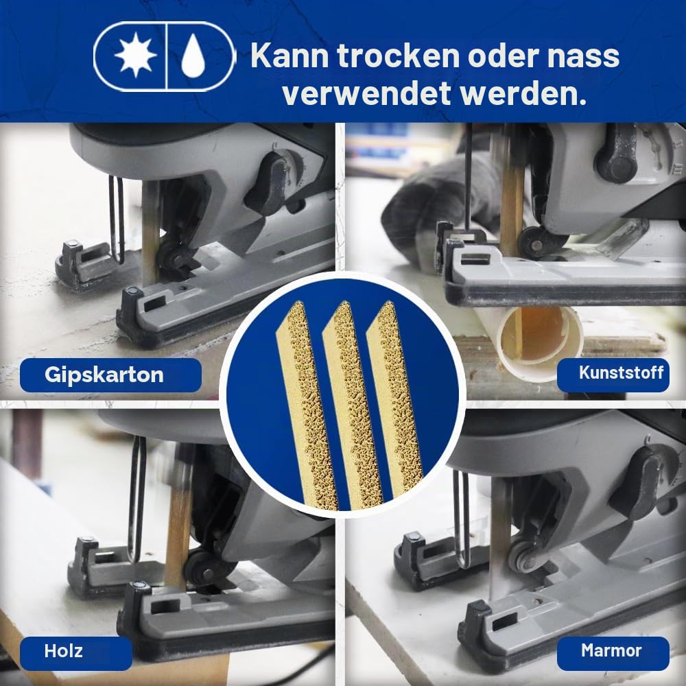 SHDIATOOL Diamant-Stichsägeblätter für Granit Marmor Fliesen Ziegel Kunststoff 5pcs 4 Zoll / 100mm H