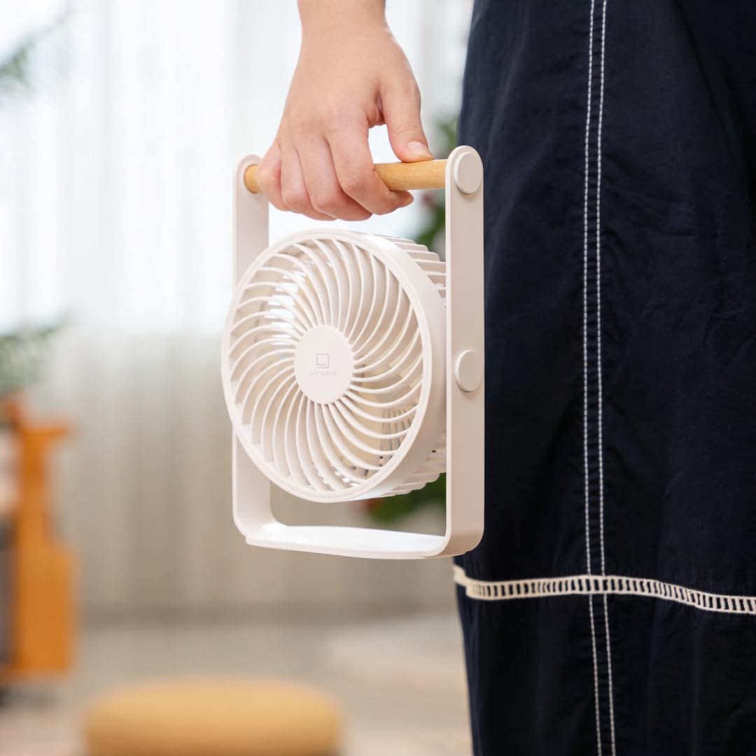 Tragbarer Ventilator, weiss.