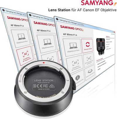 Samyang SA7091 Lens Station für AF Canon EF Objektive - ermöglicht System Upgrade, kalibriert Blende