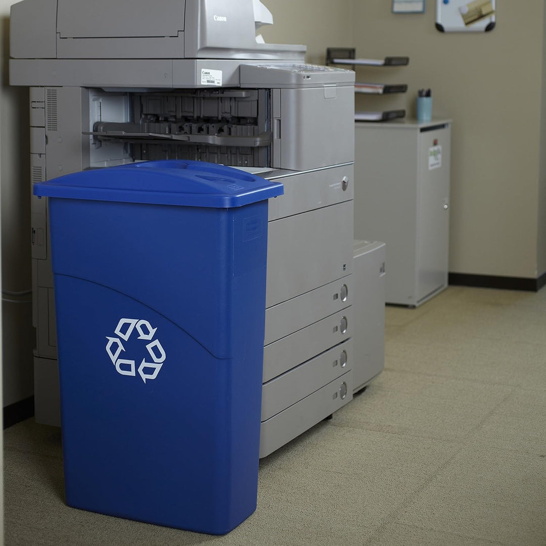 Rubbermaid Commercial Products Slim Jim Commingle Lid for Paper/Bottles/Cans - Blue blau für Slim-Ji