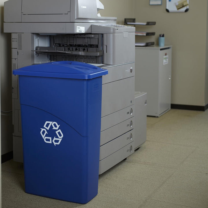 Rubbermaid Commercial Products Slim Jim Commingle Lid for Paper/Bottles/Cans - Blue blau für Slim-Ji