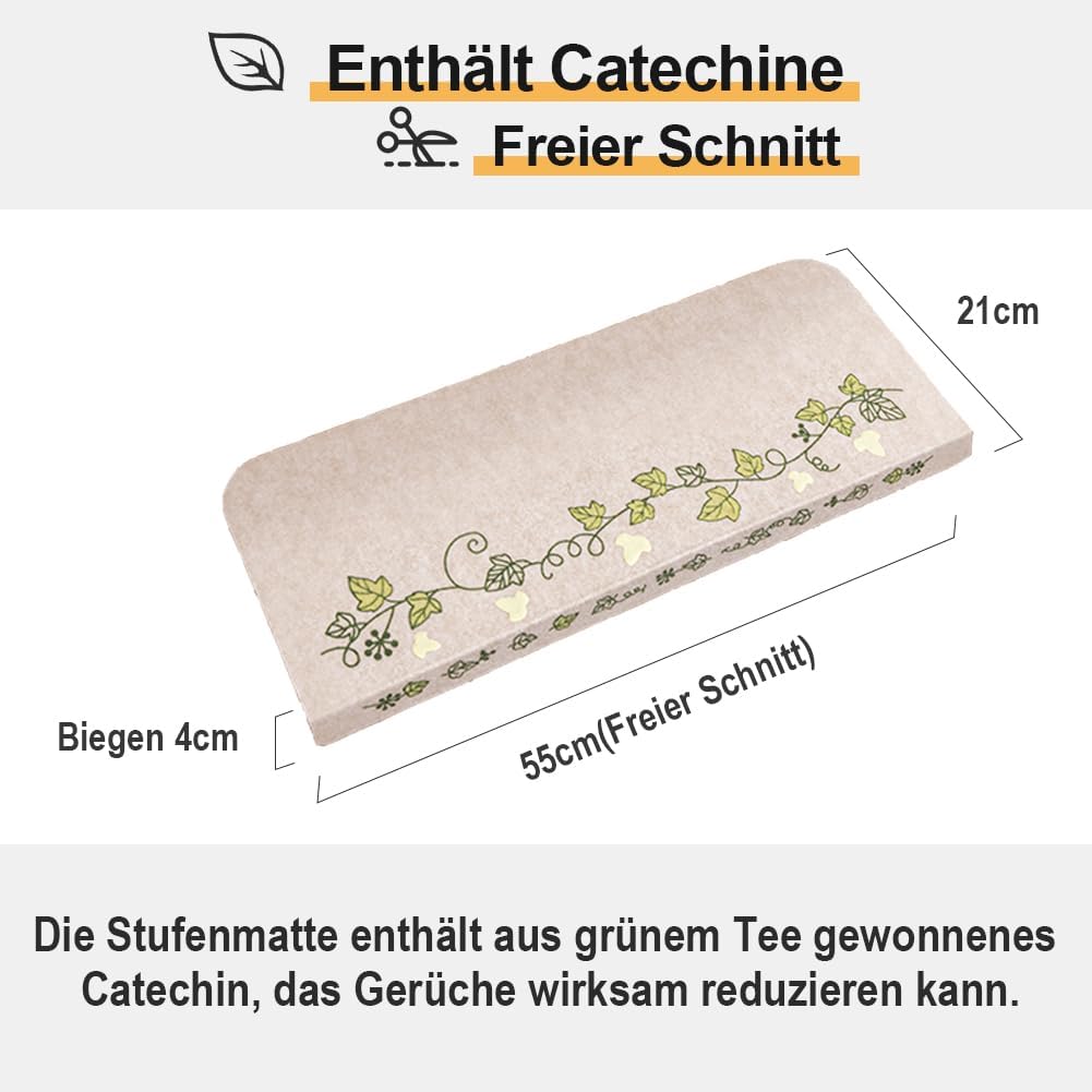 FuKuEn Stufenmatten Leuchtend Beleuchtung Treppenstufen Waschbar Teppich für Treppenstufen Selbstkle
