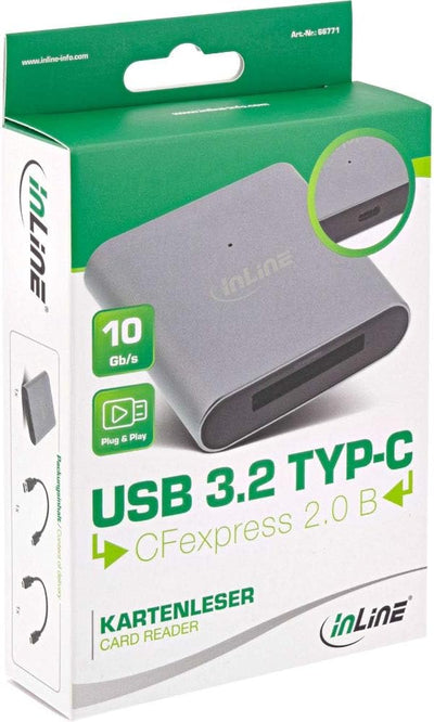 InLine® Card Reader USB 3.2 Gen.2 USB Typ-C oder USB A, für CFexpress Typ-B Karten