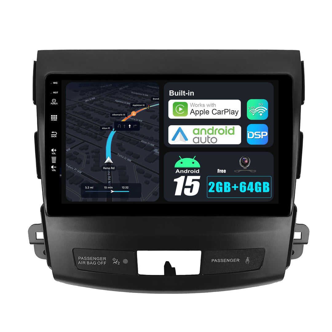 JOYX Android 15 Autoradio Passt für Mitsubishi Outlander (2008-2015) - 2G+64G - Eingebaut DSP/Carpla