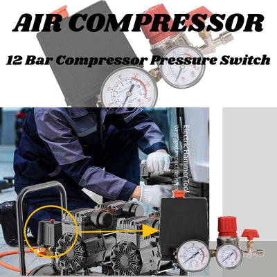 Luftkompressor Druckschalter, 220V Luftkompressor mit Manometern für schnellen Druckreduzierschalter