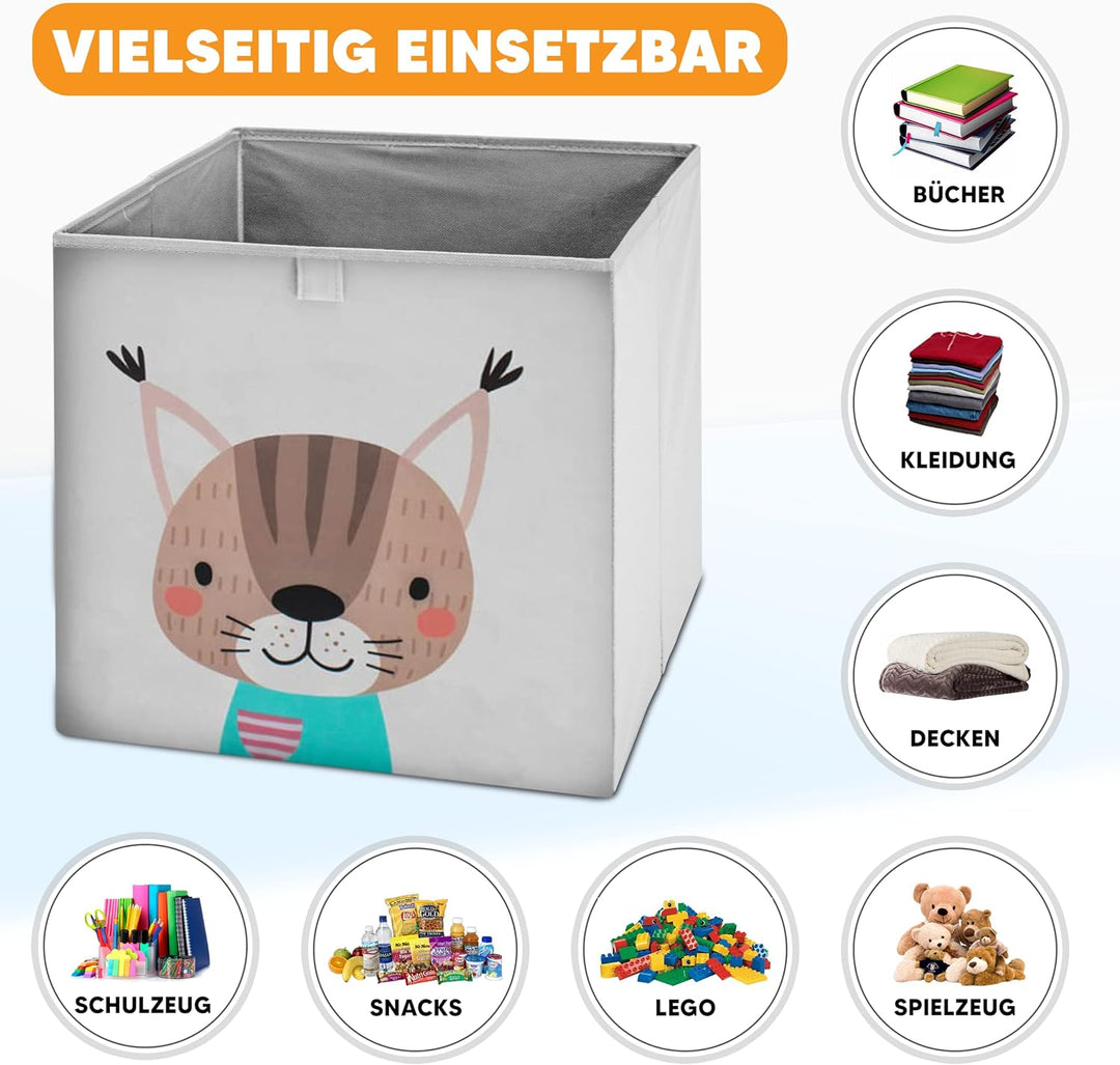 fenchi's AUSTRIA 2er Set Aufbewahrungsboxen Kinder, Masse 33 * 33 * 33cm, ideal für Kallax, verschie
