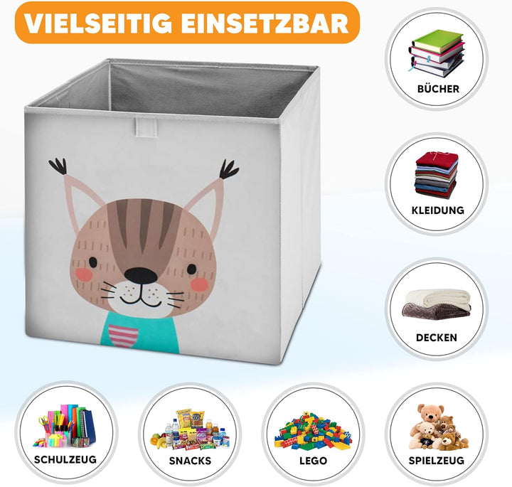 fenchi's AUSTRIA 2er Set Aufbewahrungsboxen Kinder, Masse 33 * 33 * 33cm, ideal für Kallax, verschie