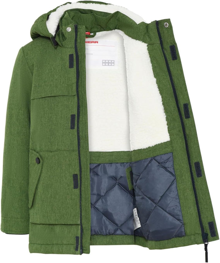 Lego Wear Unisex Kinder Lego Wear Jungen Winterjacke 3.000 Wassersäule Atmungsaktiv mit Sherpa Fleec