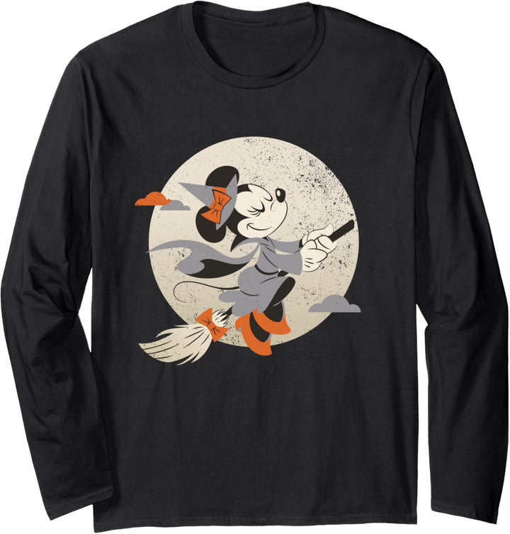 Disney Minnie Mouse Flying Witch Costume Halloween Langarmshirt
