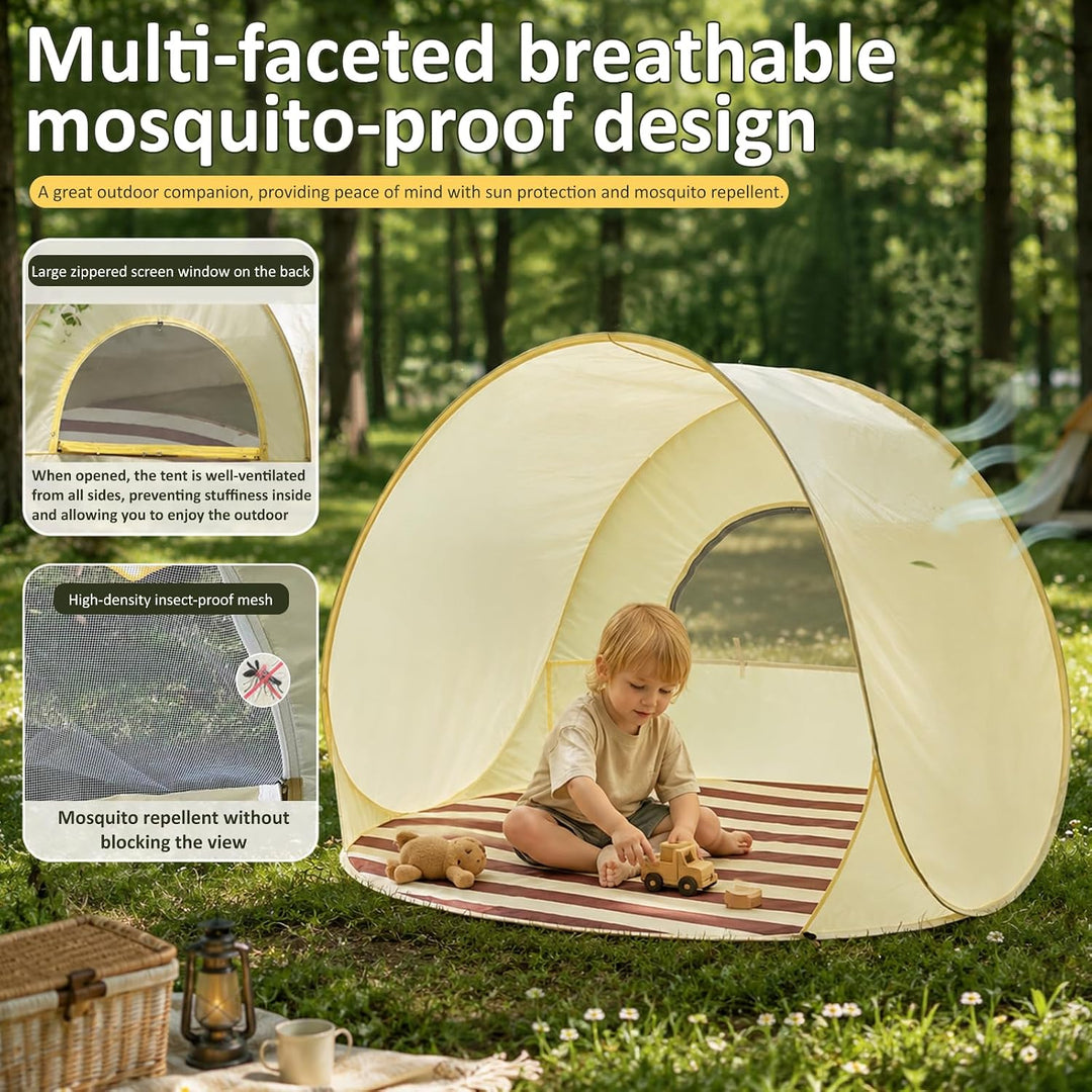 KEAGAN Strandmuschel Pop Up Strandzelt 2-3 Personen Strandzelt | 130×130×110cm Sonnenschutz und Wass